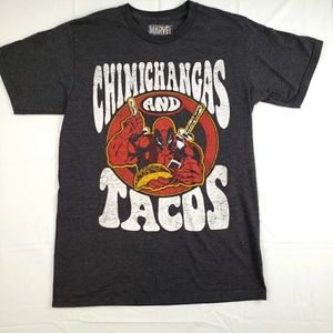 Marvel Deadpool Chimichangas & Tacos tshirt medium dark gray